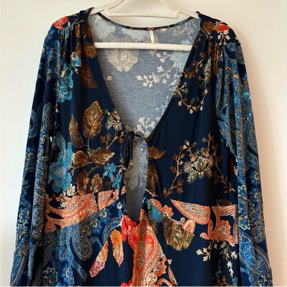 Free People Constance Boho Paisley Jumpsuit SZ S - Picture 3 of 6